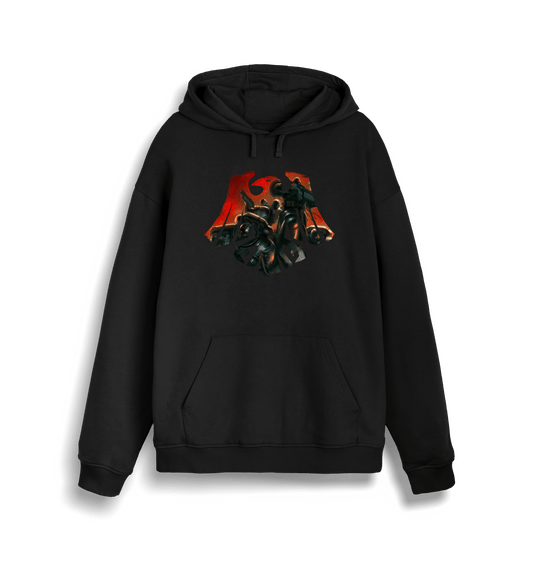 Black Printed Sweater Front