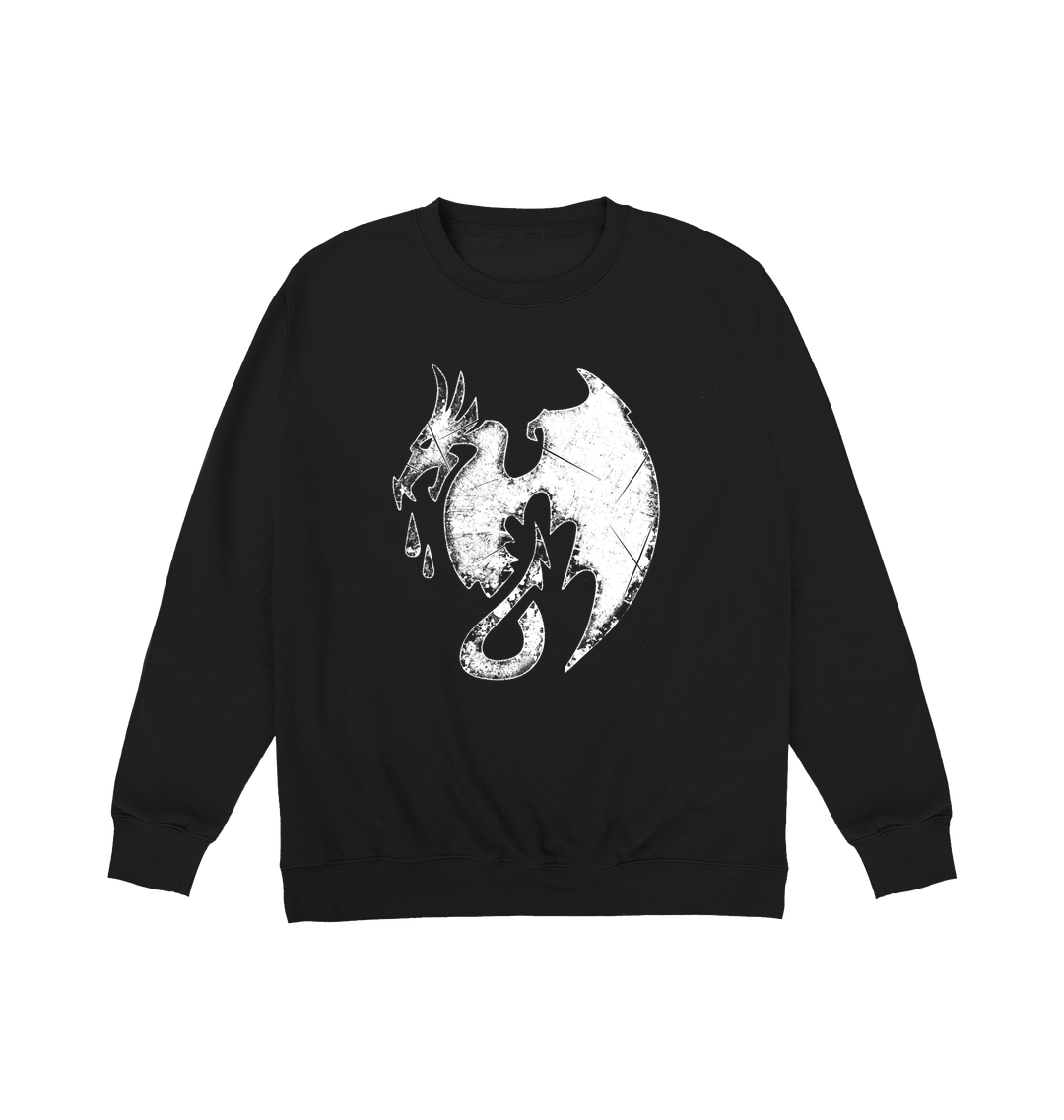 Deep Black Printed Sweater Front