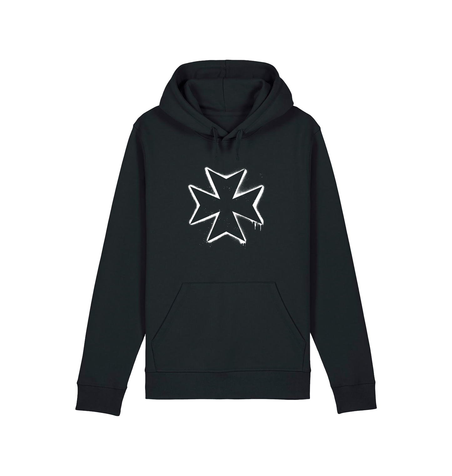 Black Printed Hoody Front