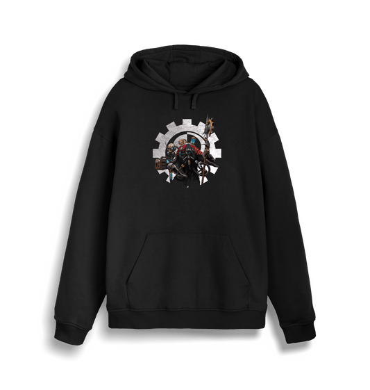 Black Printed Sweater Front