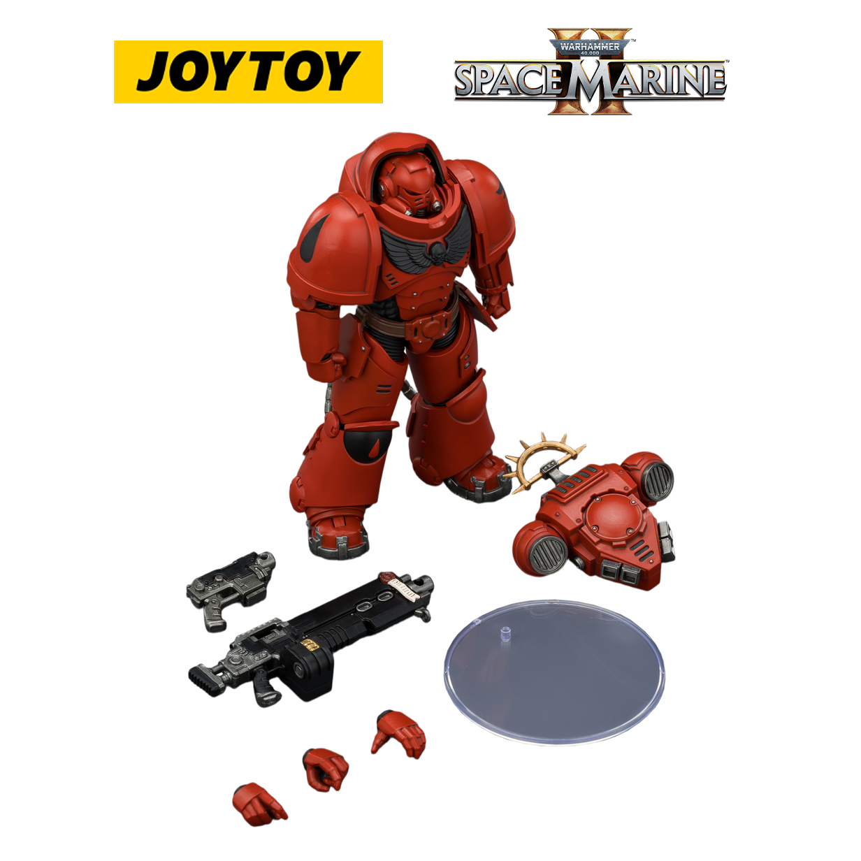 JOYTOY Warhammer 40,000: Space Marine 2 - Game Edition Blood Angels Heavy Intercessor with Heavy Bolt Rifle and Bolt Pistol (1/18 Scale)