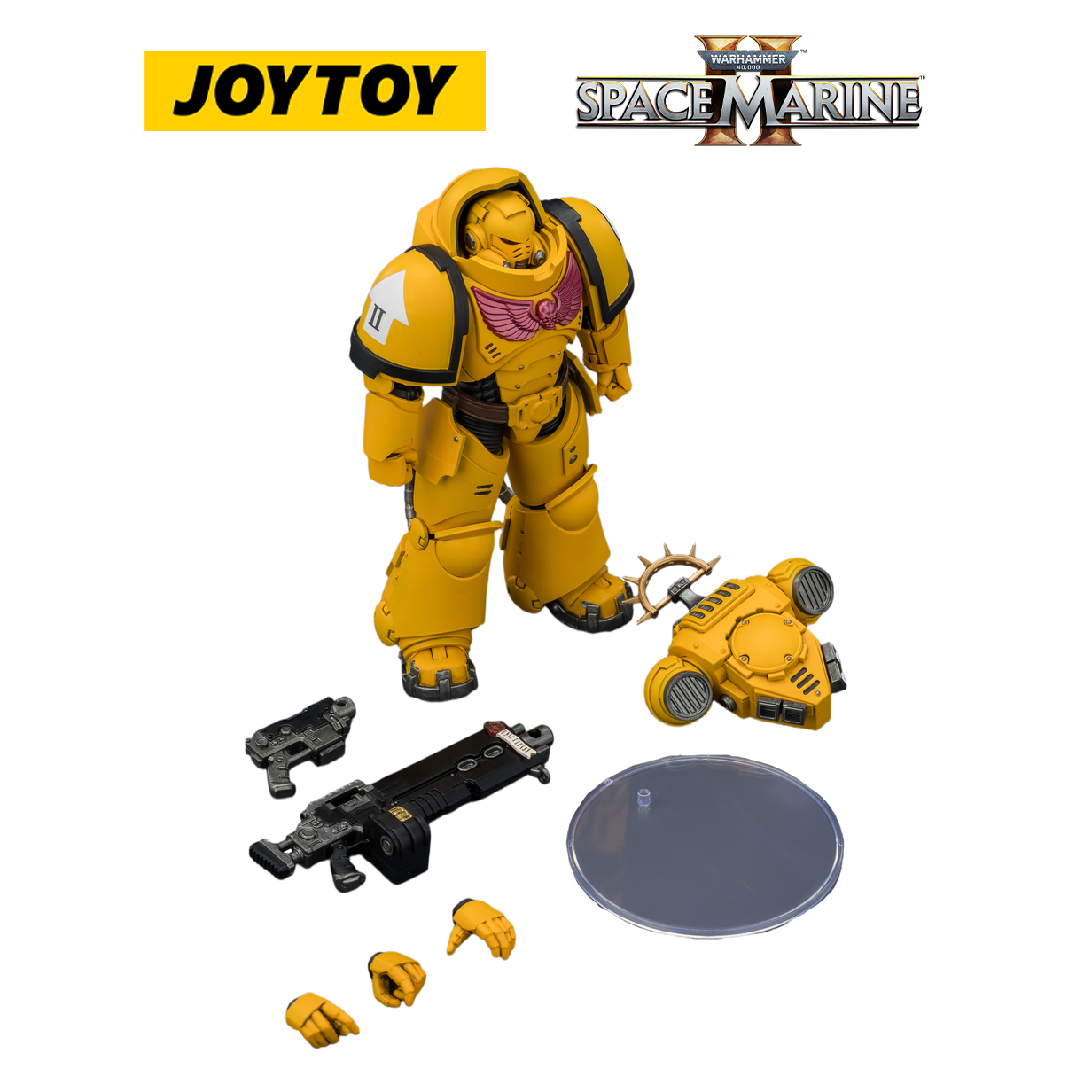 JOYTOY Warhammer 40,000: Space Marine 2 - Game Edition Imperial Fists Heavy Intercessor with Heavy Bolt Rifle and Bolt Pistol (1/18 Scale)