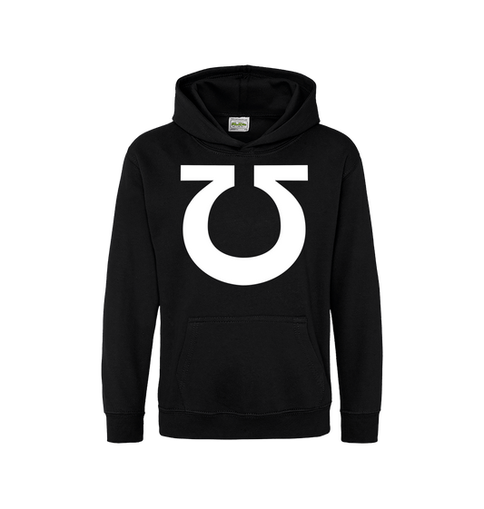 Deep Black Printed Kids Hoodie