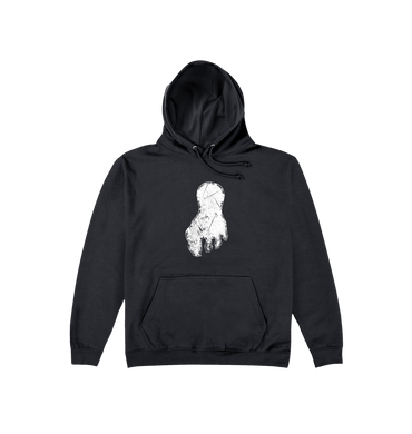 Deep Black Printed Hoody Front