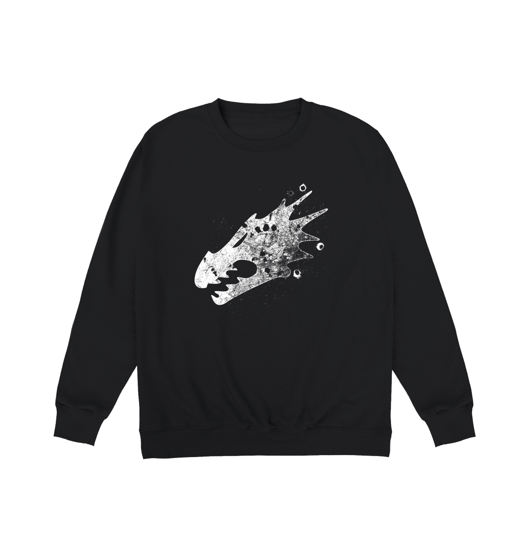 Deep Black Printed Sweater