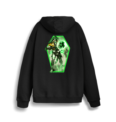 Black Printed Sweater Back