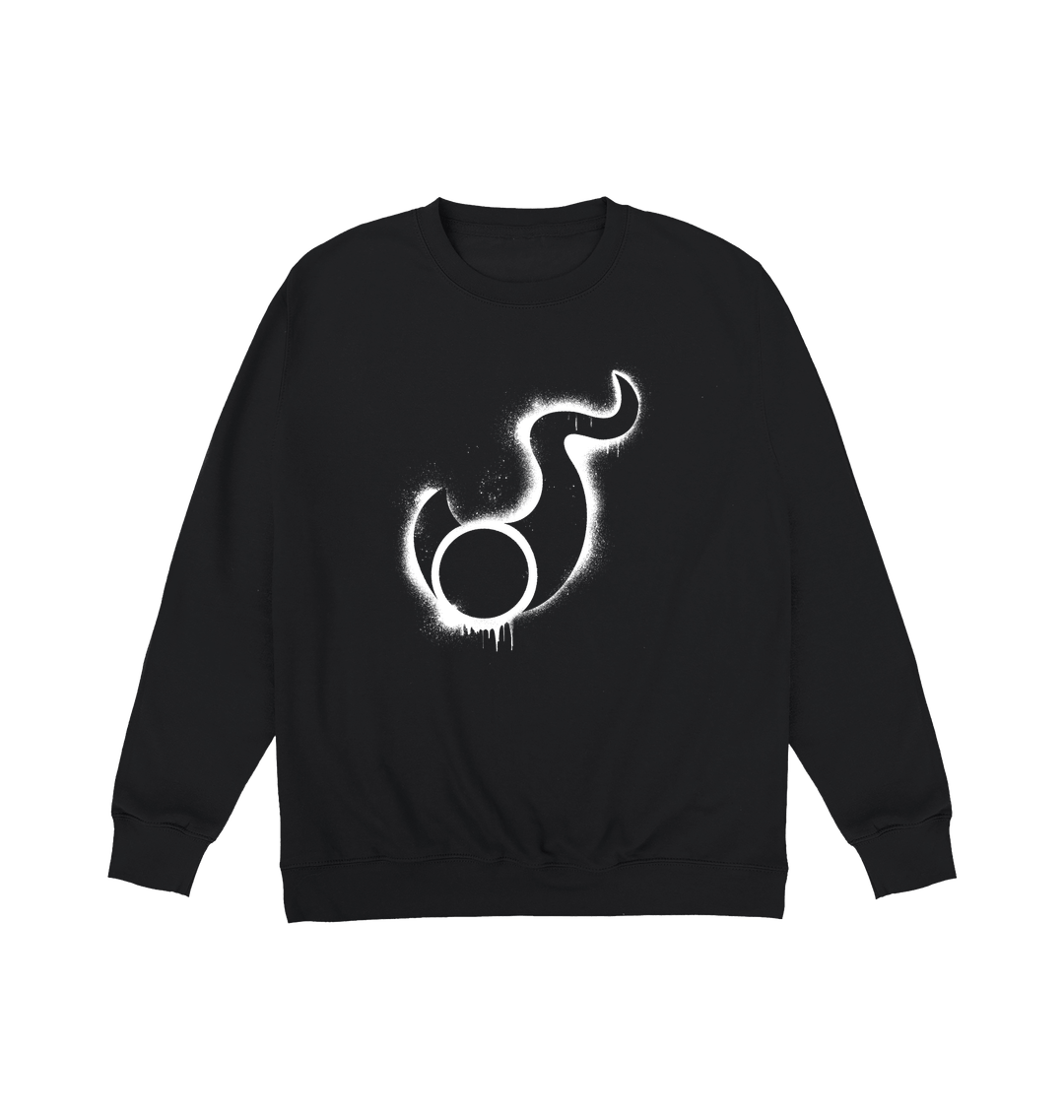 Deep Black Printed Sweater