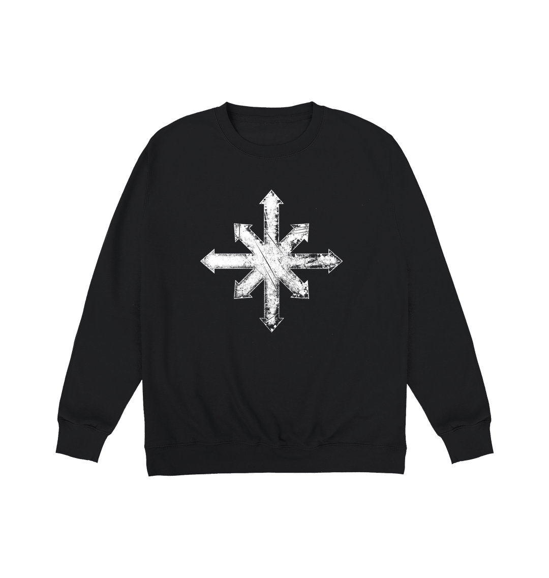 Deep Black Printed Sweater Front