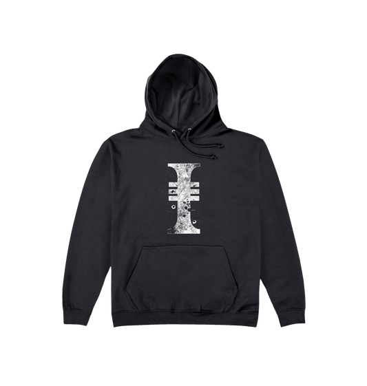 Deep Black Printed Hoody