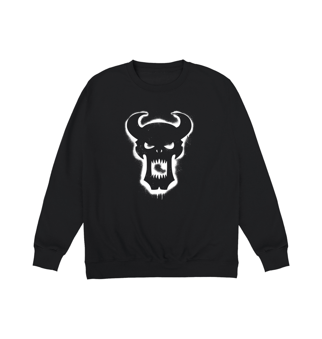 Deep Black Printed Sweater