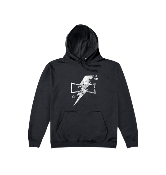 Deep Black Printed Hoody