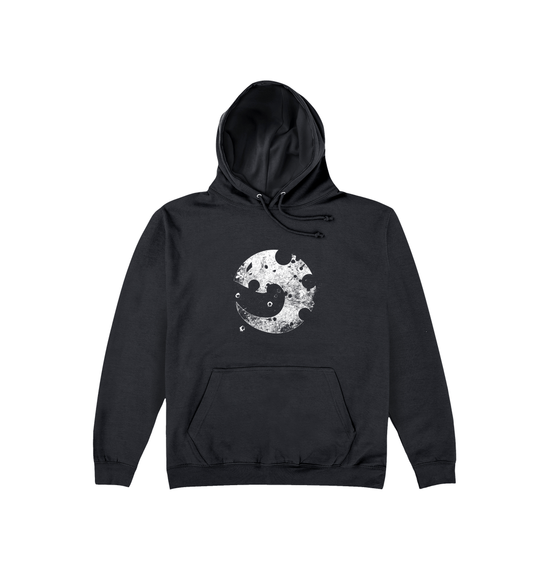 Deep Black Printed Hoody