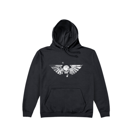 Deep Black Printed Hoody