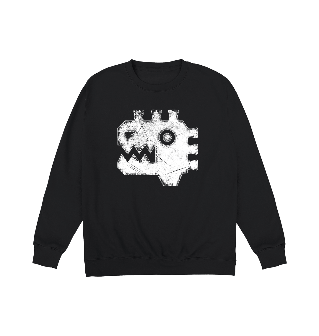 Deep Black Printed Sweater Front