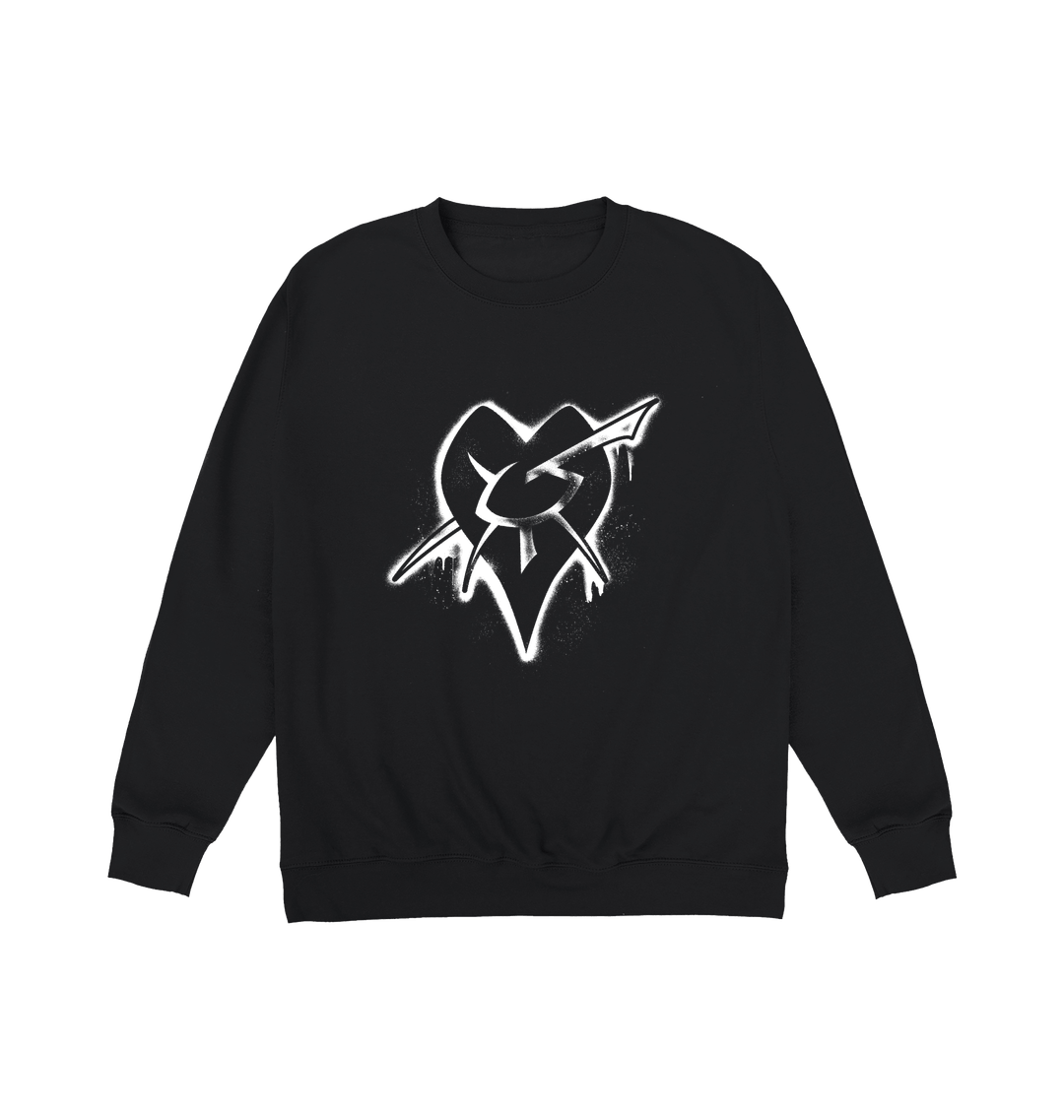Deep Black Printed Sweater