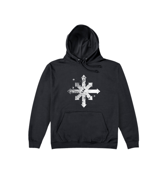 Deep Black Printed Hoody