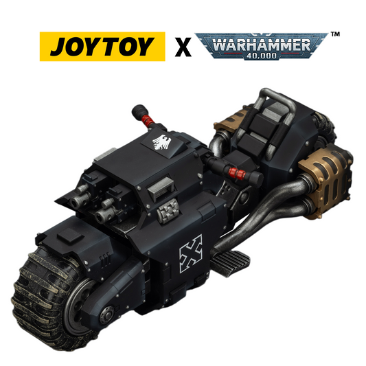 JOYTOY Warhammer 40,000 - Raven Guard, Raider-pattern Combat Bike with twin-linked bolt rifles (1/18 Scale) Preorder
