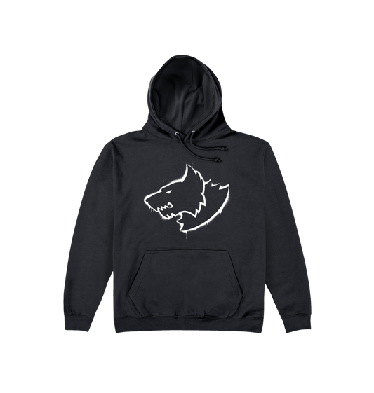 Deep Black Printed Hoody