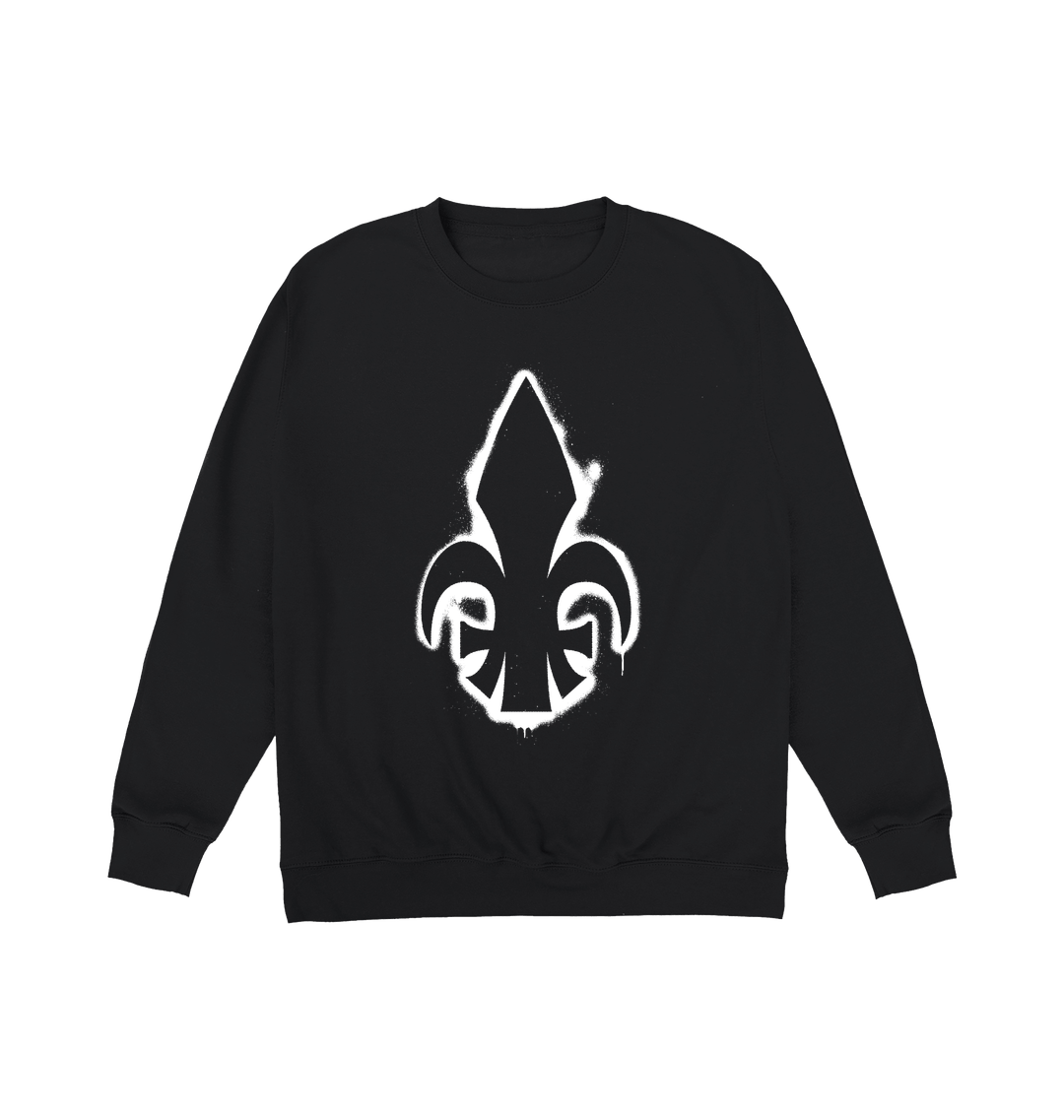 Deep Black Printed Sweater