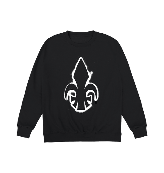 Deep Black Printed Sweater