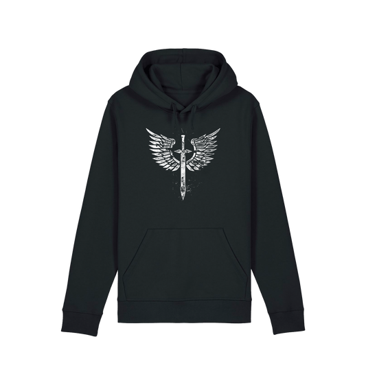 Black Printed Hoody Front