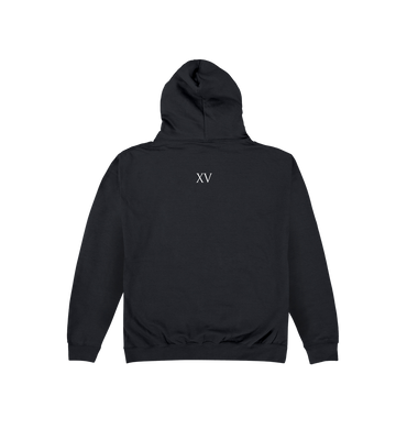 Deep Black Printed Hoody Back