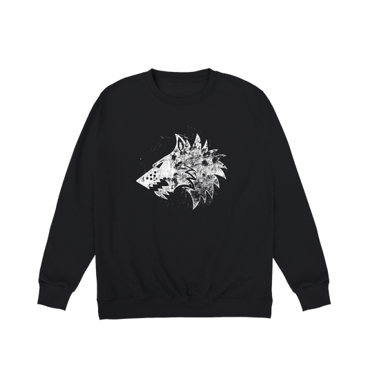 Deep Black Printed Sweater Front