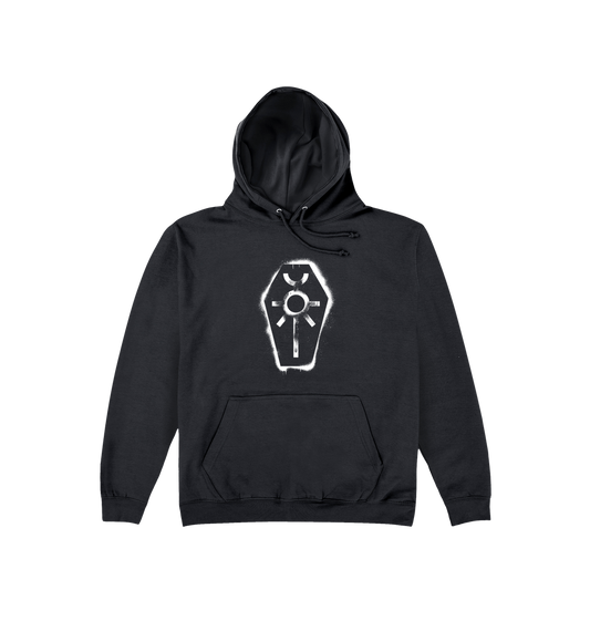 Deep Black Printed Hoody