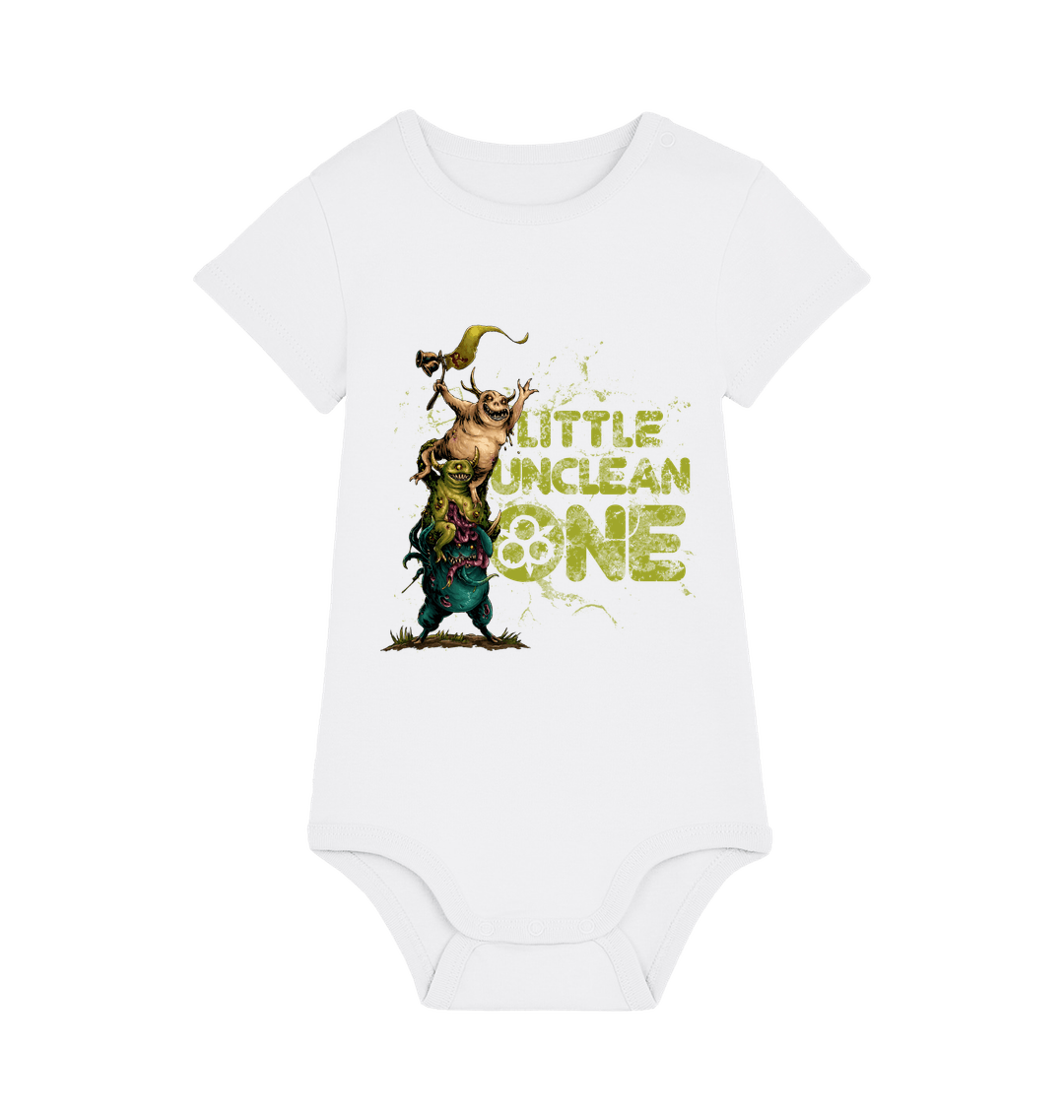 White Printed baby grow