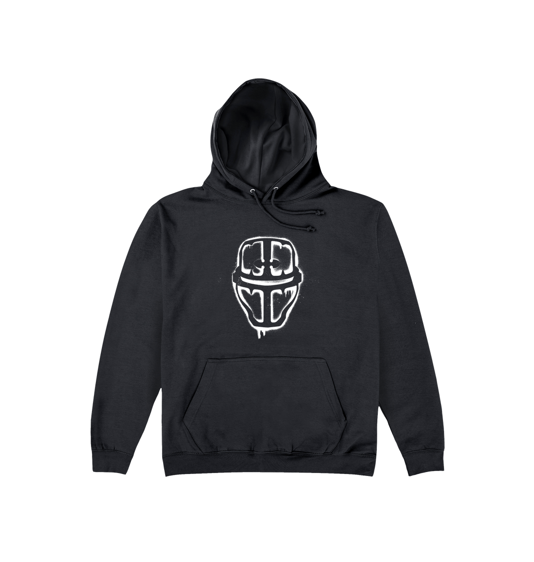 Deep Black Printed Hoody