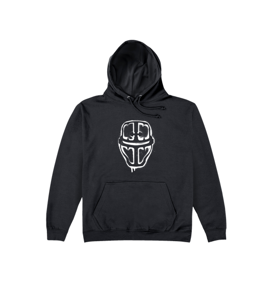 Deep Black Printed Hoody