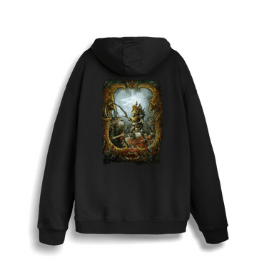 Black Printed Sweater Back