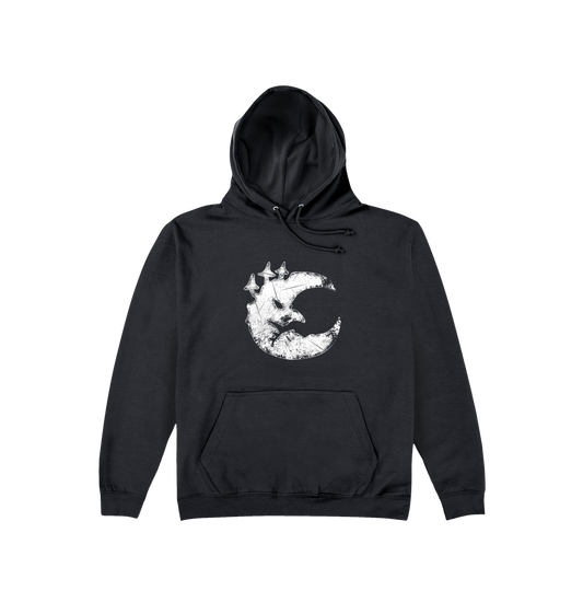 Deep Black Printed Hoody