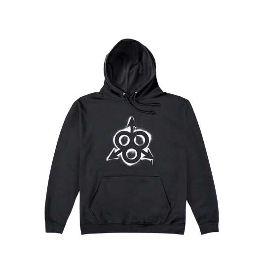 Deep Black Printed Hoody