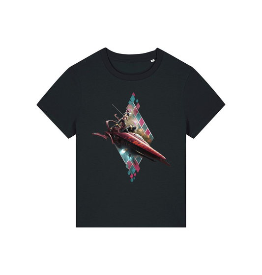 Black Printed T-shirt Front