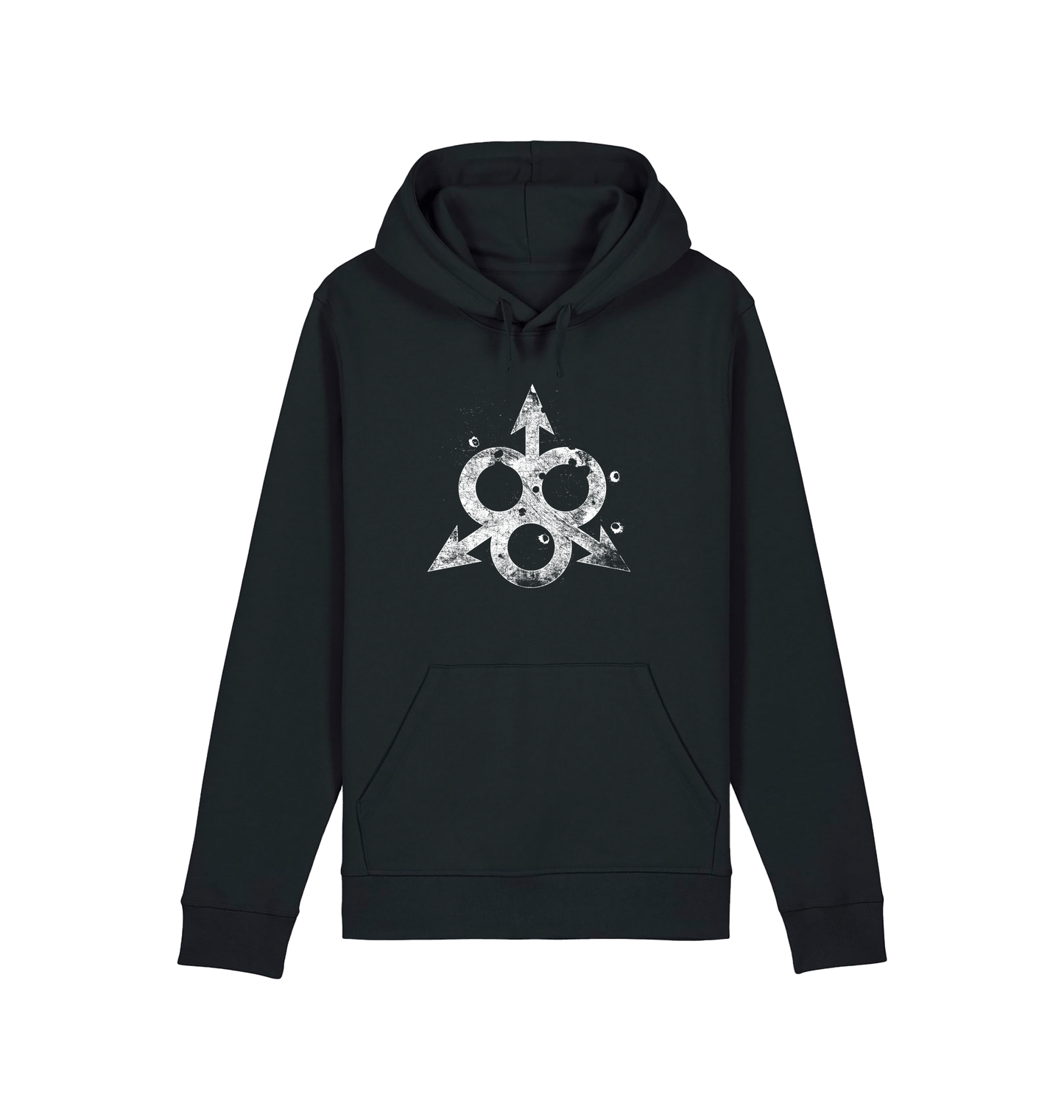 Black Printed Hoody Front