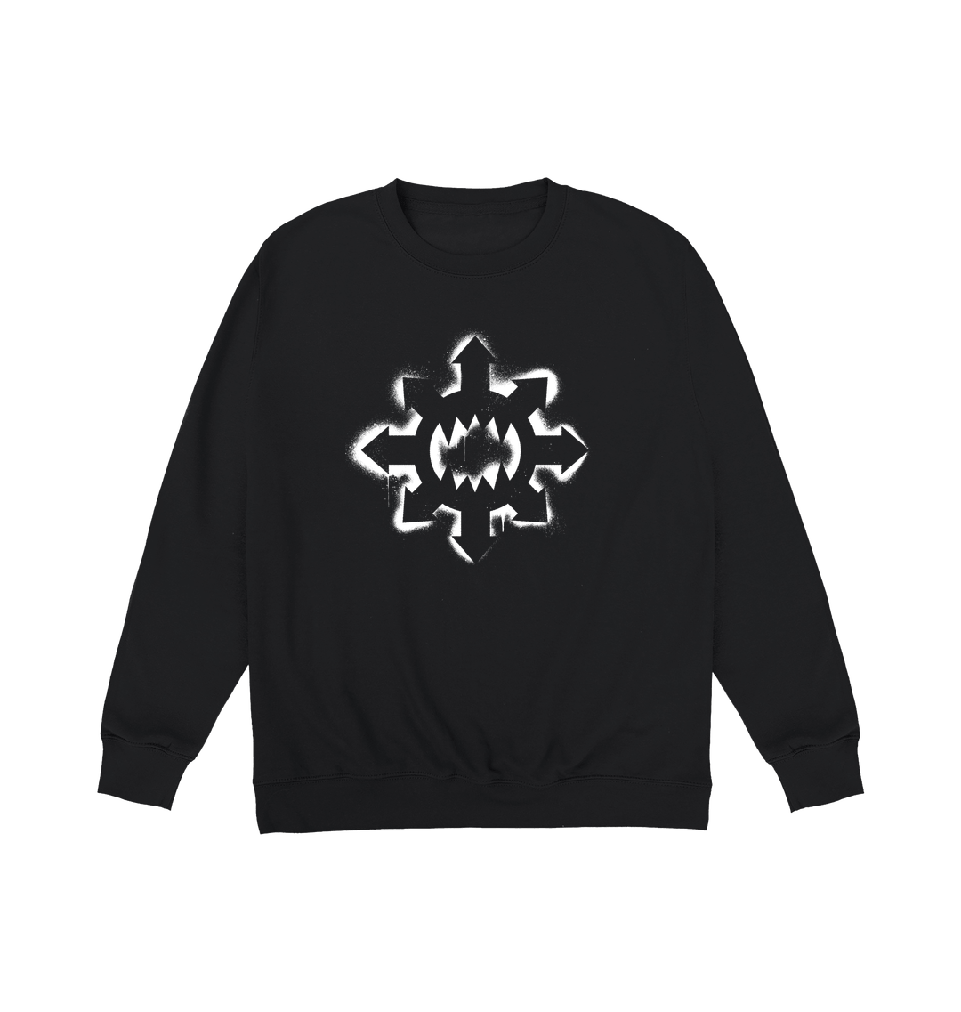 Deep Black Printed Sweater