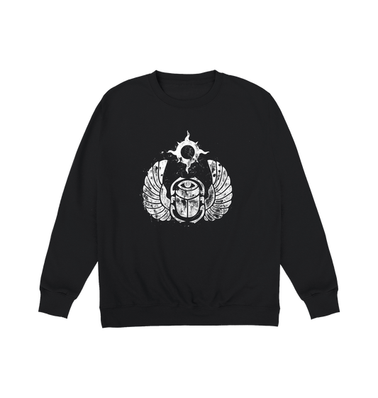 Deep Black Printed Sweater Front