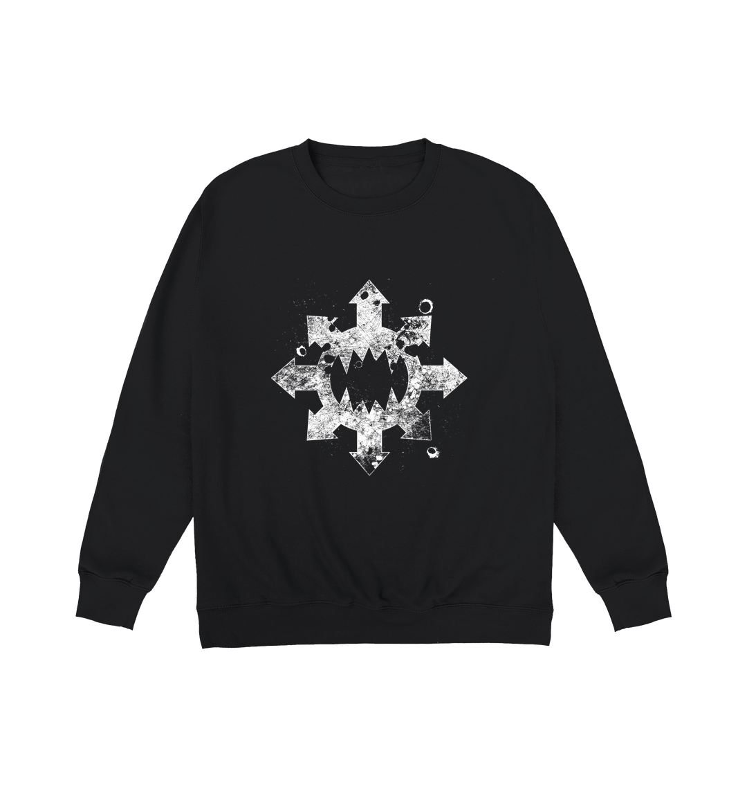 Deep Black Printed Sweater
