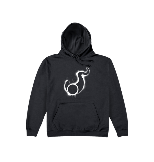 Deep Black Printed Hoody