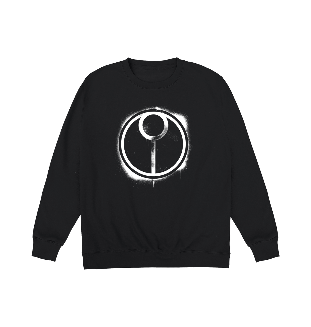 Deep Black Printed Sweater