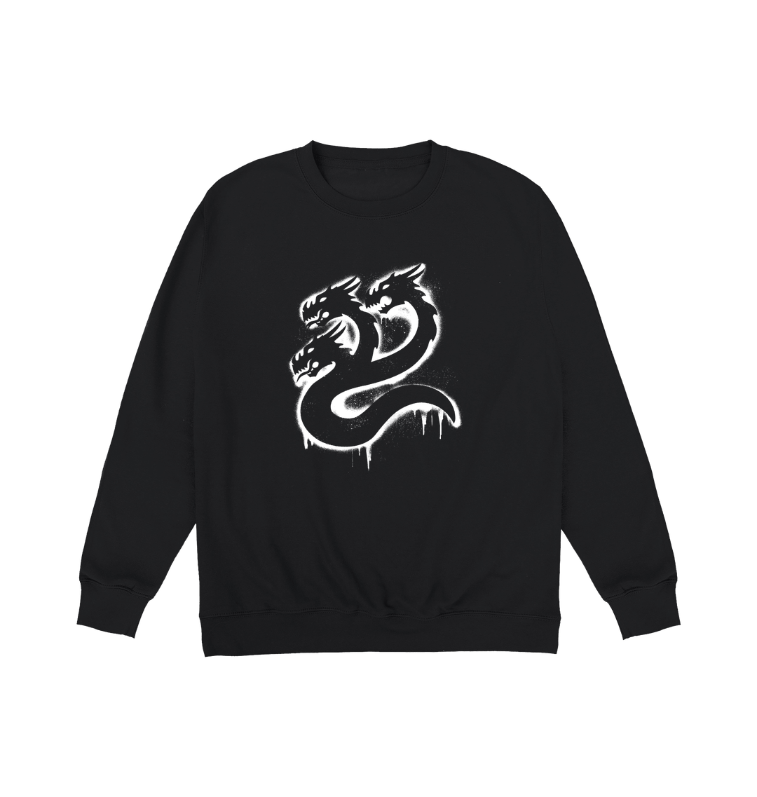 Deep Black Printed Sweater
