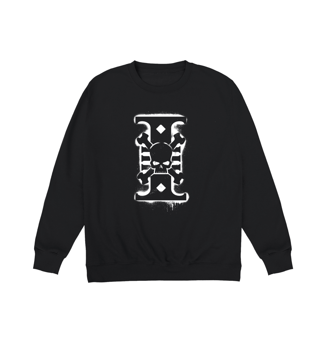 Deep Black Printed Sweater