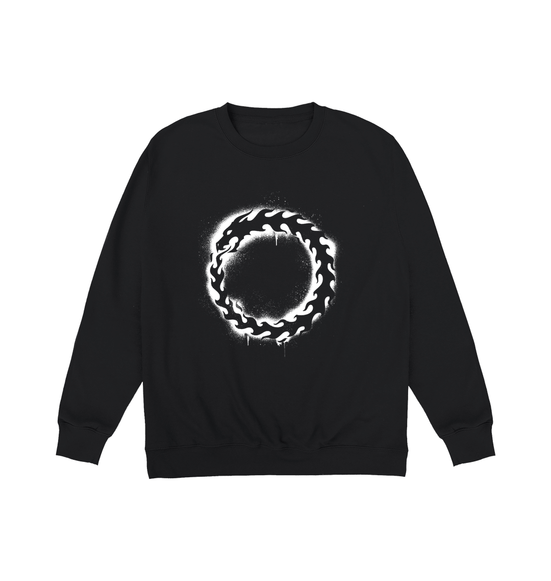 Deep Black Printed Sweater