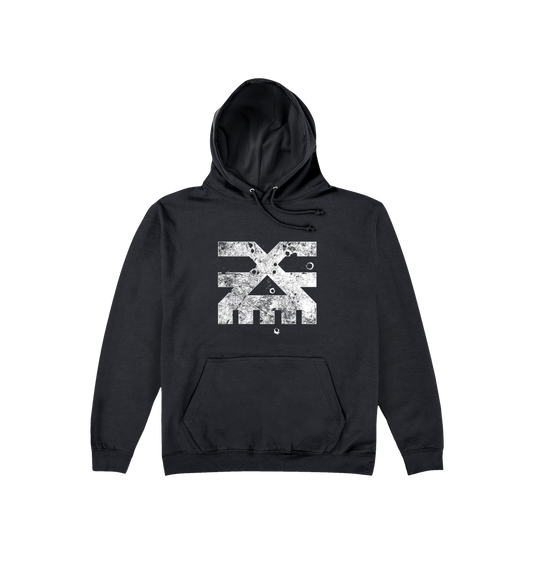 Deep Black Printed Hoody