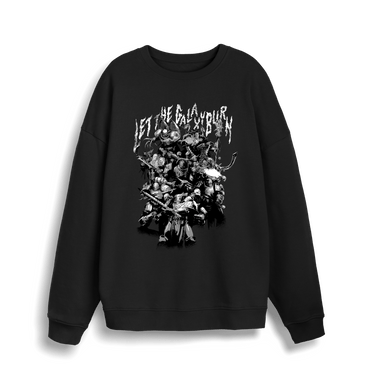 Black Printed Sweater Front