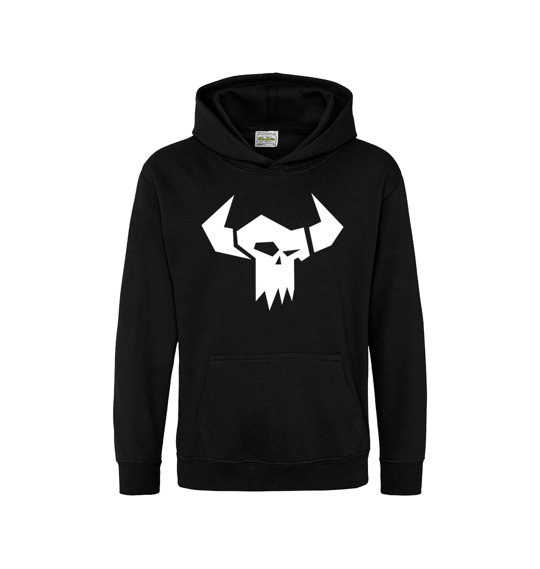 Deep Black Printed Kids Hoodie