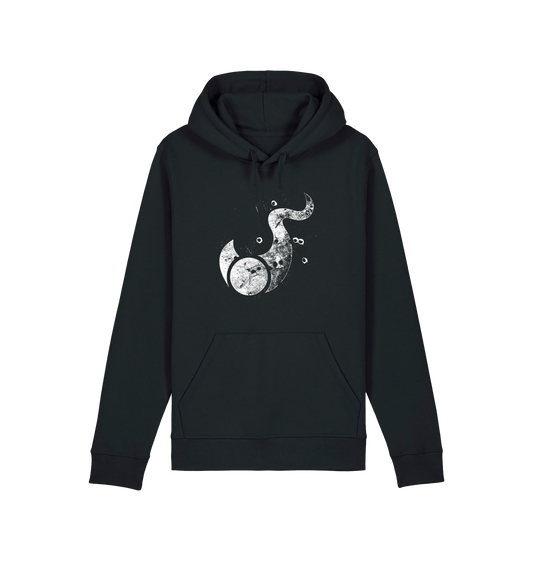 Black Printed Hoody Front