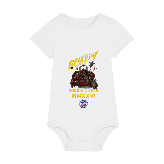 White Printed baby grow Front