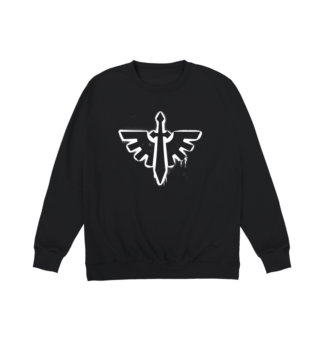 Deep Black Printed Sweater